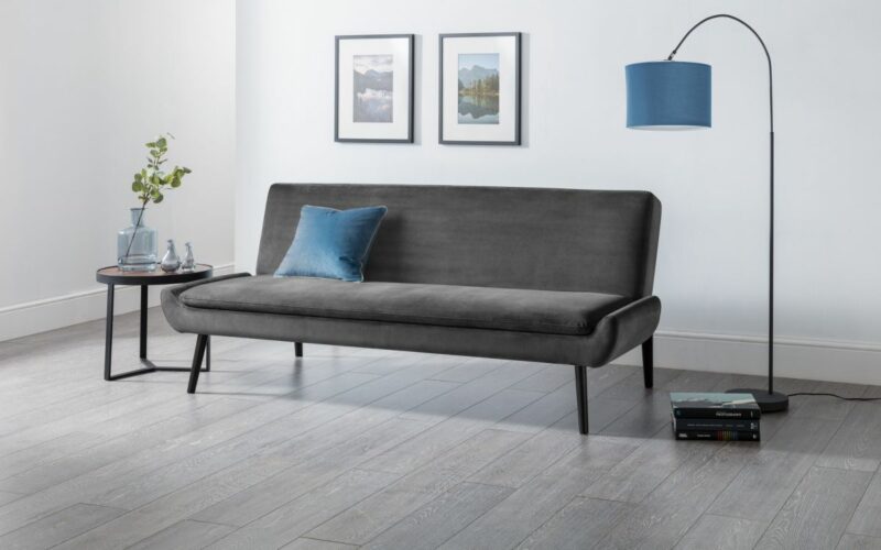 Gaudi Curled Base Sofabed - Grey Velvet - Image 5