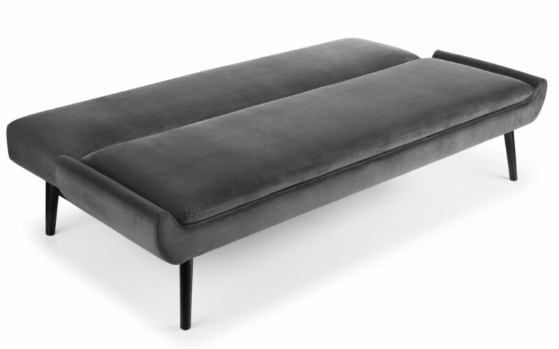 Gaudi Curled Base Sofabed - Grey Velvet - Image 2