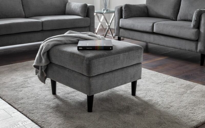 Hayward Ottoman - Grey Chenille - Image 4