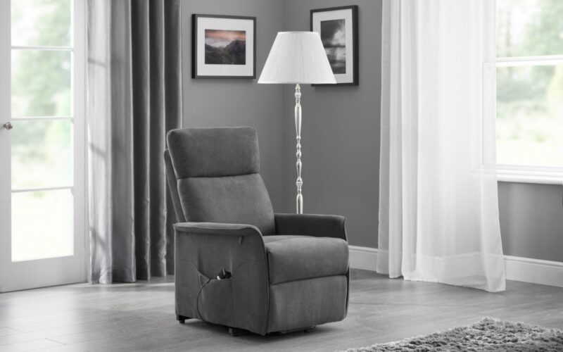 Helena Rise & Recline Chair - Charcoal Velvet Fabric (JB) - Image 2