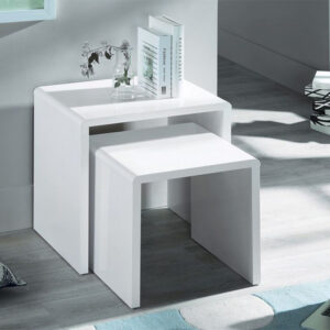 Manhattan High Gloss White Nest of Tables (JB)