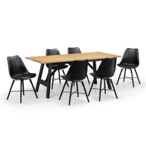 Hockley & Kari Black 6 Seater Dining Set