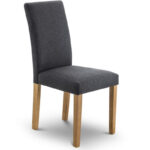 Hastings Chair -Slate Linen Fabric with Oak Finish Legs KD (JB)