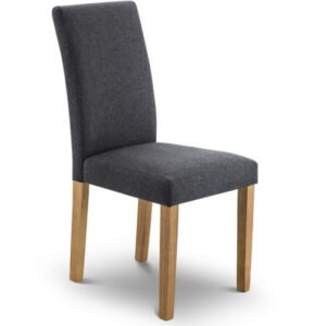 Hastings Chair -Slate Linen Fabric with Oak Finish Legs KD (JB)