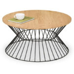 Jersey Round Wire Coffee Table - Oak