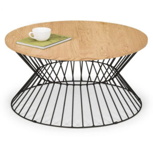 Jersey Round Wire Coffee Table - Oak