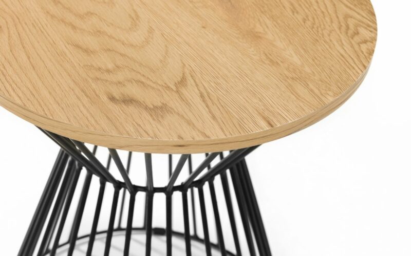 Jersey Round Wire Lamp Table - Oak - Image 3