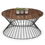 Jersey Round Wire Coffee Table - Walnut