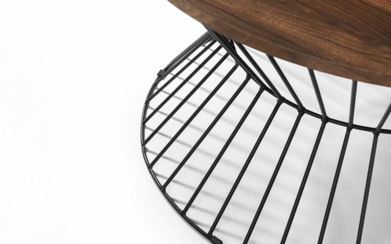 Jersey Round Wire Coffee Table - Walnut - Image 2
