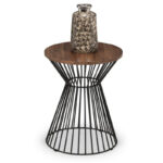 Jersey Round Wire Lamp Table - Walnut