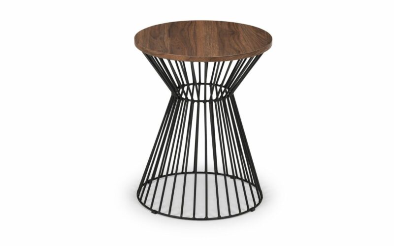 Jersey Round Wire Lamp Table - Walnut - Image 3