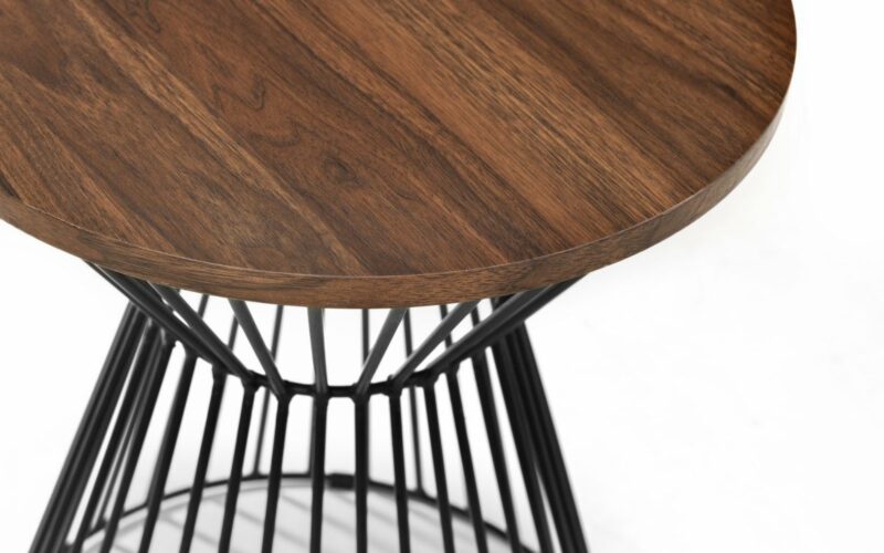 Jersey Round Wire Lamp Table - Walnut - Image 2
