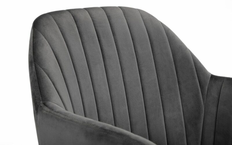 Kahlo Velvet Swivel Office Chair - Grey & Black - Image 3