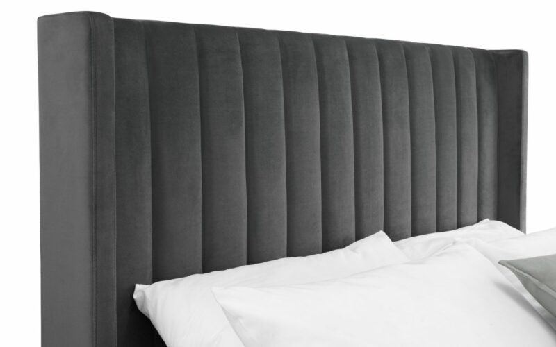 Langham Scalloped Headboard Storage Bed - Grey - Image 4