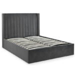 Langham Scalloped Headboard Storage Bed - Grey