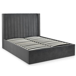 Langham Scalloped Headboard Storage Bed - Grey