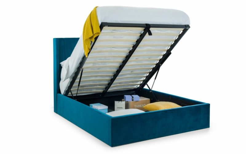 Langham Scalloped Headboard Storage Bed - Teal - Image 2