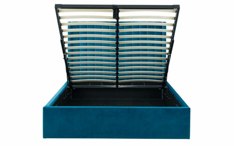 Langham Scalloped Headboard Storage Bed - Teal - Image 4