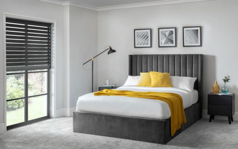Langham Scalloped Headboard Storage Bed - Grey - Image 6