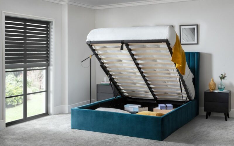 Langham Scalloped Headboard Storage Bed - Teal - Image 7