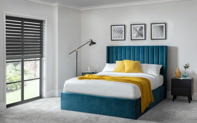 Langham Scalloped Headboard Storage Bed - Teal - Image 8