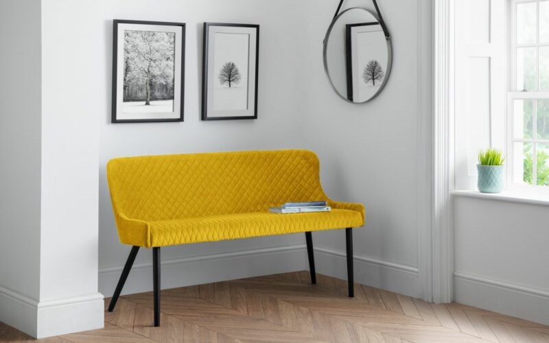 Luxe High Back Bench - Mustard - Image 2