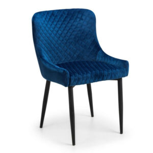Luxe Velvet Dining Chair - Blue/Black