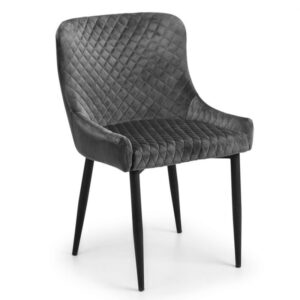 Luxe Velvet Dining Chair - Grey/Black