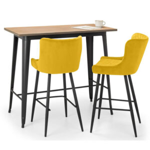 Grafton Bar Table & 2 Luxe Mustard Bar Stools