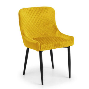 Luxe Velvet Dining Chair - Mustard/Black