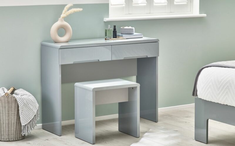 Manhattan Dressing Table with 2 Drawers - Grey - Image 5