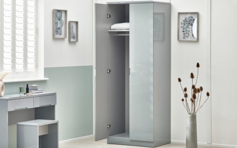 Manhattan 2 Door Wardrobe - Grey - Image 3
