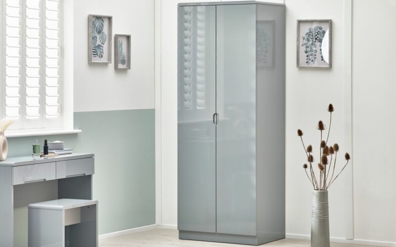 Manhattan 2 Door Wardrobe - Grey - Image 4