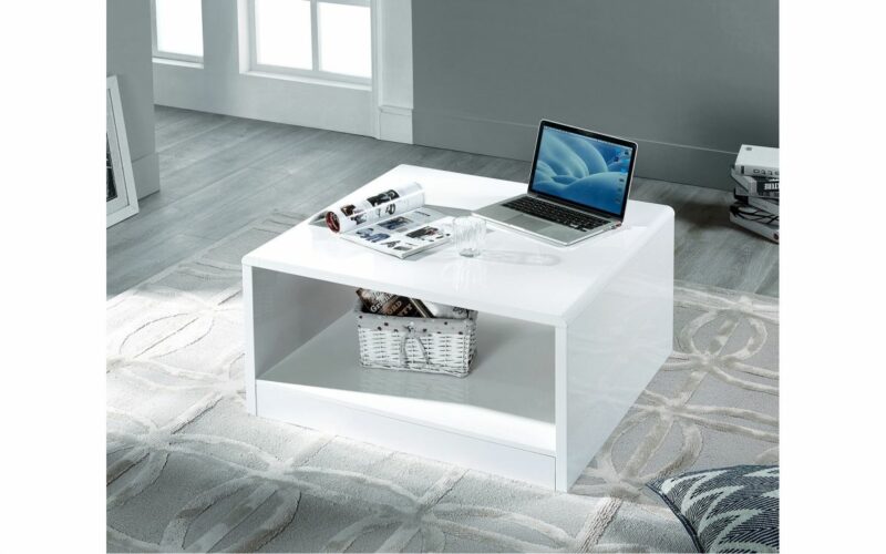 Manhattan High Gloss White Square Coffee Table (JB) - Image 2