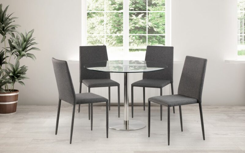 Milan & Jazz 4 Seater Grey Dining Set - Image 2