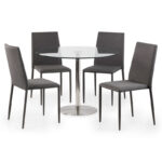 Milan & Jazz 4 Seater Grey Dining Set