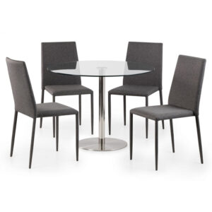 Milan & Jazz 4 Seater Grey Dining Set