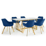 Minori & Lorenzo Blue 6 Seater Dining Sets
