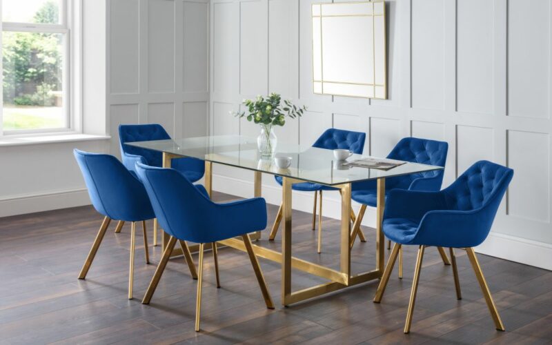 Minori & Lorenzo Blue 6 Seater Dining Sets - Image 4