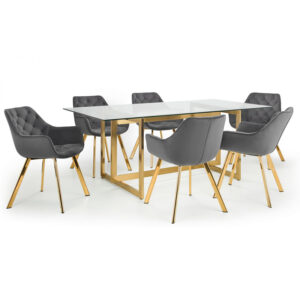 Minori & Lorenzo Grey 6 Seater Dining Set
