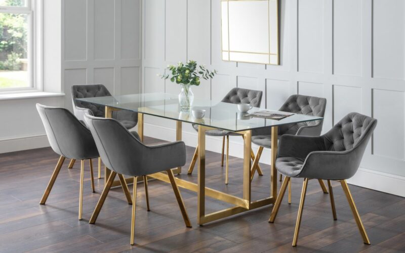 Minori & Lorenzo Grey 6 Seater Dining Set - Image 4