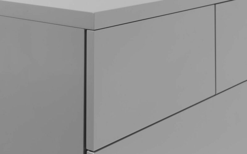 Monaco 6 Drawer Wide Chest - Grey High Gloss (JB) - Image 4