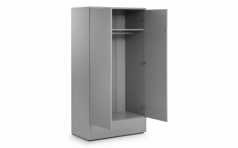 Monaco 2 Door Combination Wardrobe - Grey High Gloss (JB) - Image 2