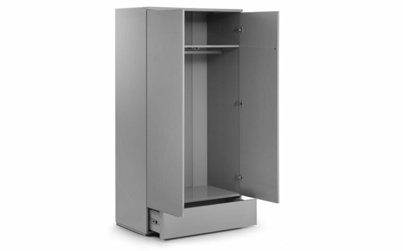 Monaco 2 Door Combination Wardrobe - Grey High Gloss (JB) - Image 4