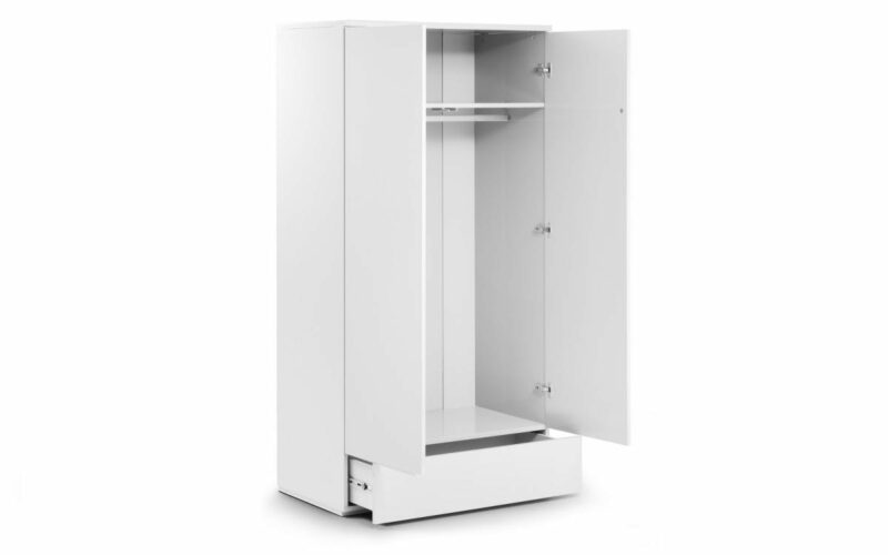 Monaco 2 Door Combination Wardrobe - White High Gloss (JB) - Image 4
