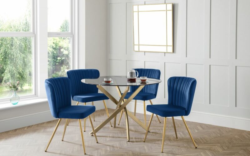 Montero & Cannes 4 Seater Blue Dining Set - Image 4