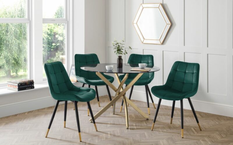 Montero & Hadid 4 Seater Green Dining Set - Image 4