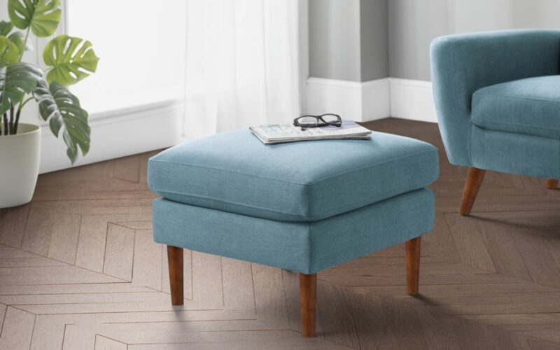 Monza Ottoman - Blue Linen - Image 5