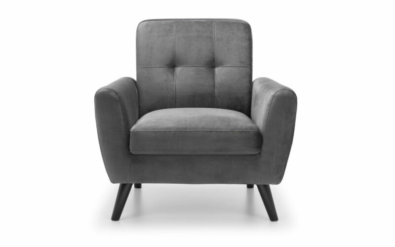Monza Chair - Grey Velvet - Image 3
