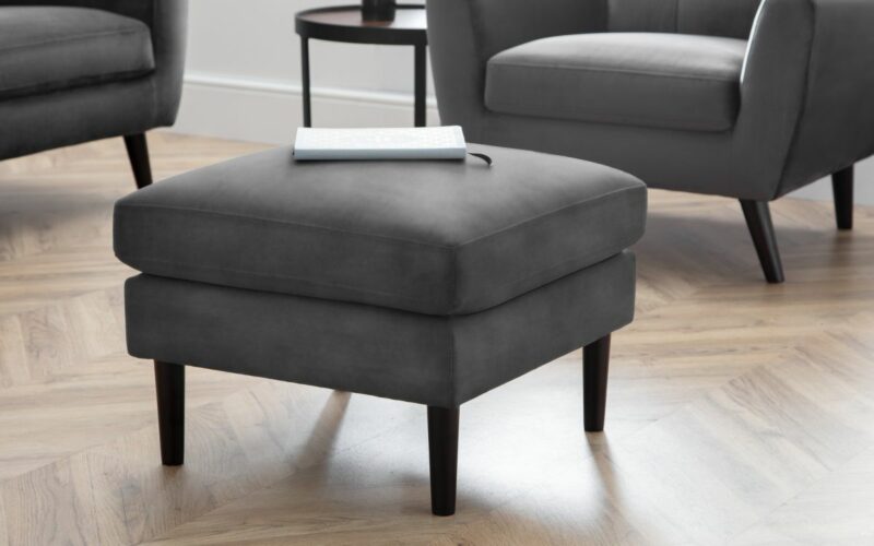Monza Ottoman - Grey Velvet - Image 2